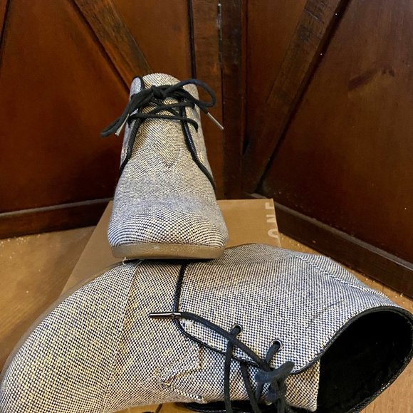 Toms Desert Wedge Metallic Linen Bootie Size 10 - Picture 5 of 10